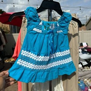 Blue Floral Mexican Kids dress